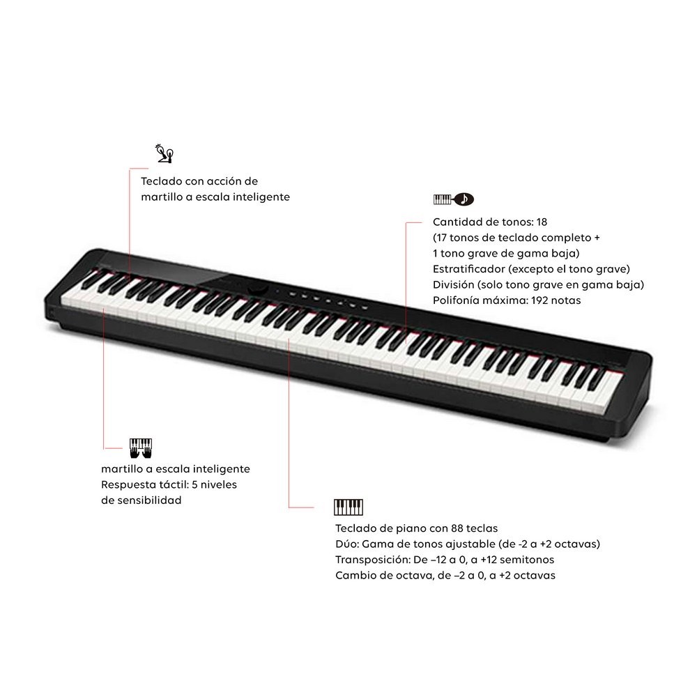 Piano Digital Casio PX-S1000BK - Imagen 3
