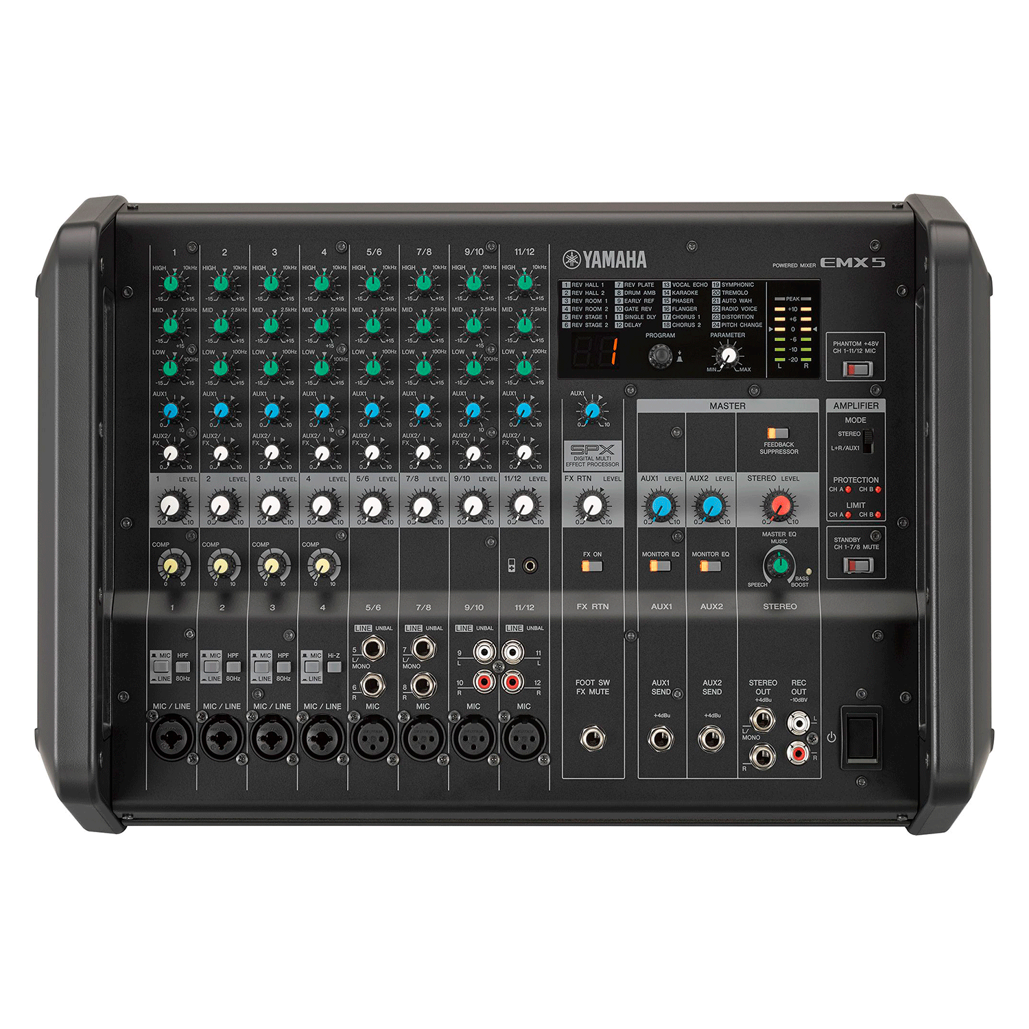 Yamaha EMX5 12 canales 1260W Mezcladora Amplificada